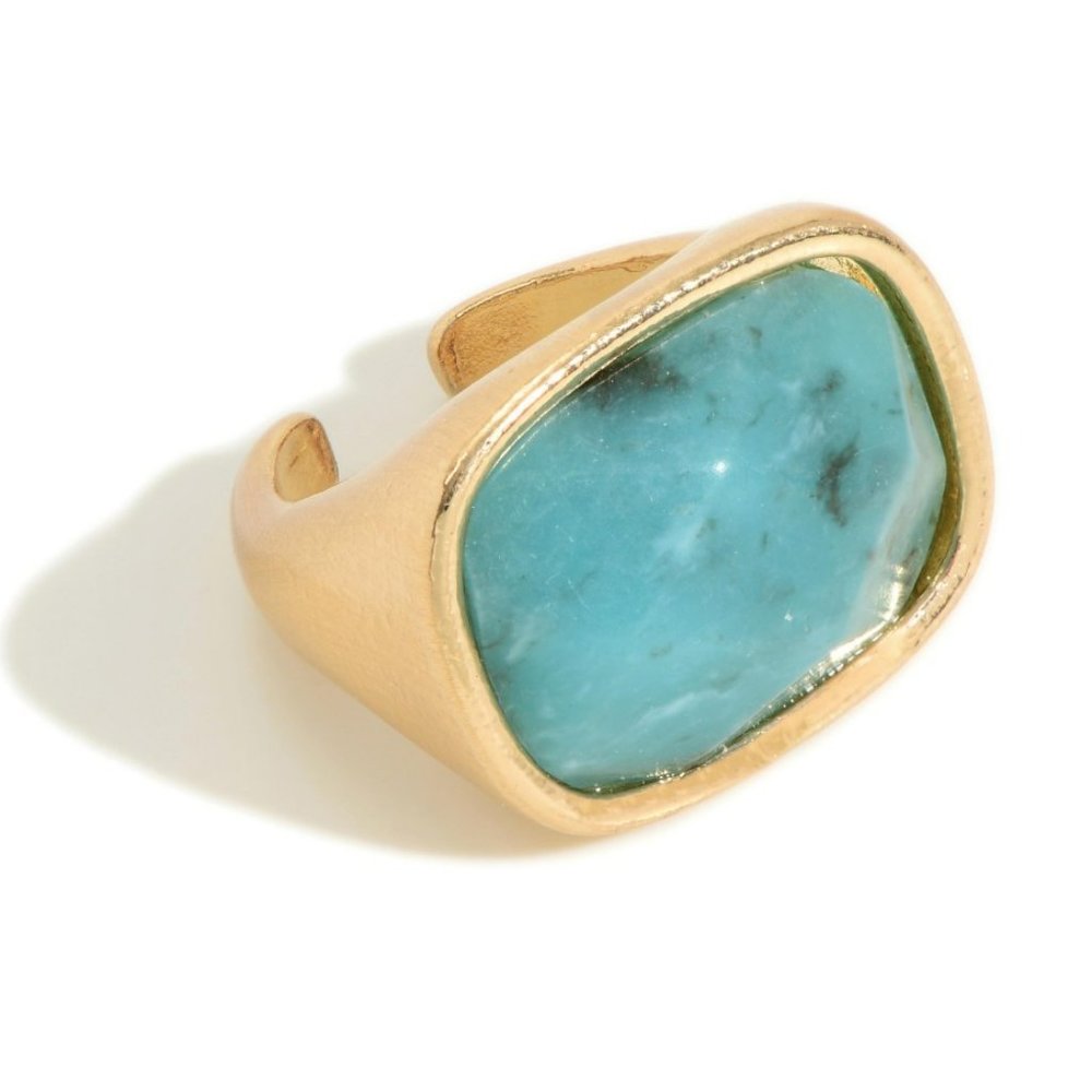Gold Tone Semi-Precious Statement Ring